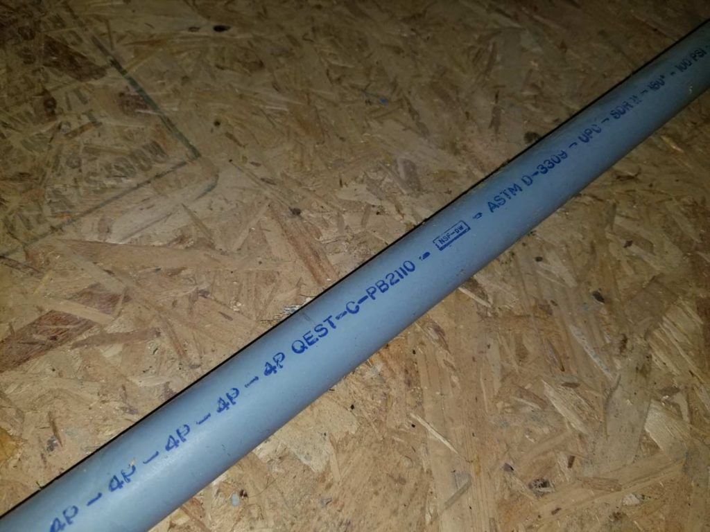 polybutylene pipe found on a home inspection