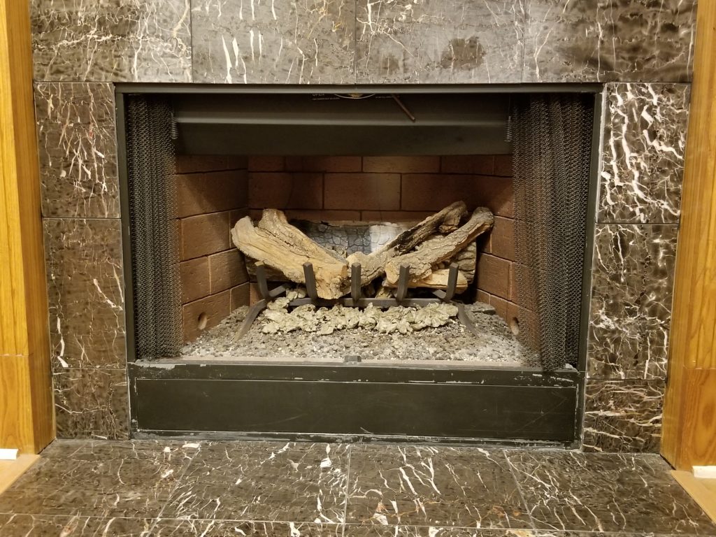 pre-fab fireplace picture from a home inspection