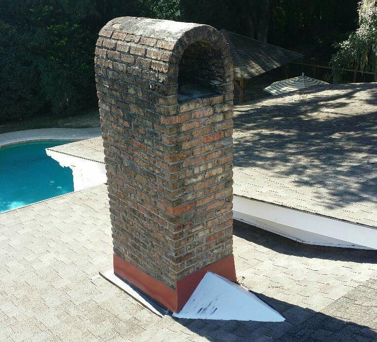 picture of a masonry chimney from a home inspection