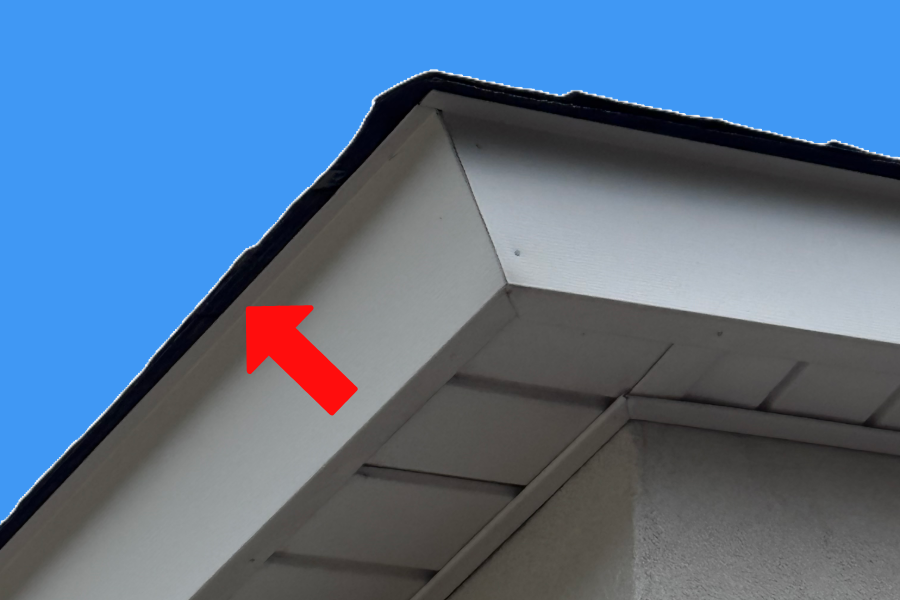 improper "drip edge" flashing found during a home inspection
